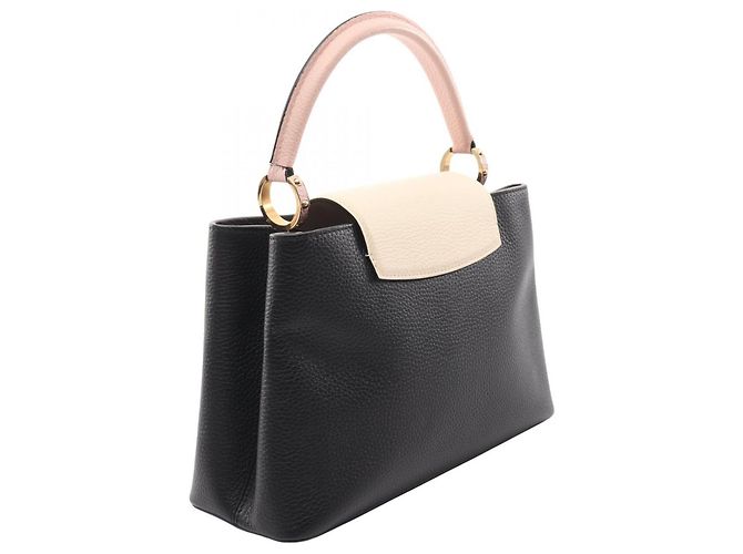 Borsa Louis Vuitton Capucines PM Noir Crème Nero Rosa Crudo - vista 2