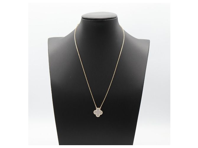 Collana Van Cleef & Arpels Vintage Alhambra in madreperla Bianco D'oro - vista 6