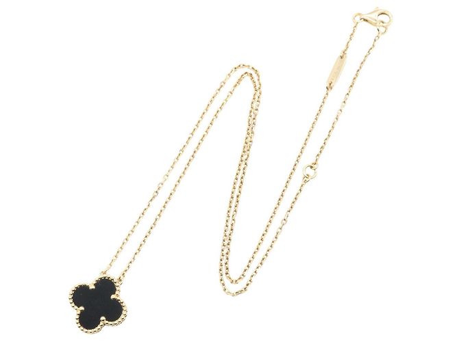 Collana Van Cleef & Arpels Vintage Alhambra Onyx Nero D'oro - vista 2