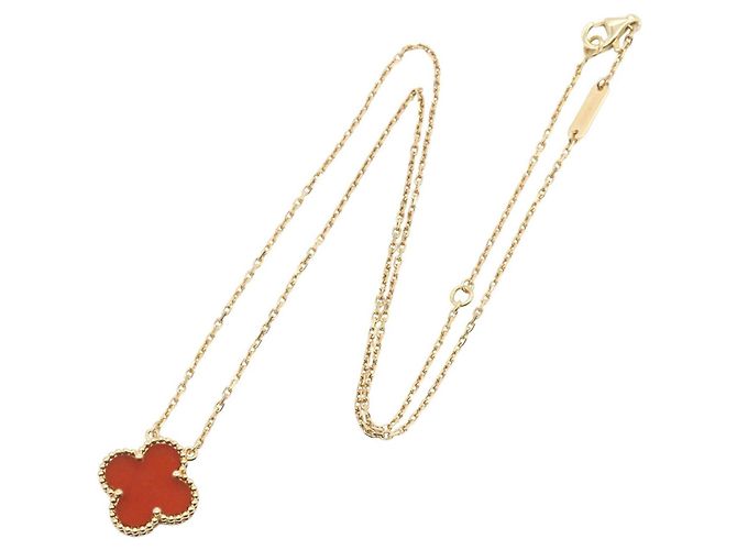 Colar Van Cleef & Arpels Vintage Alhambra Cornalina Vermelho Dourado - vista 2