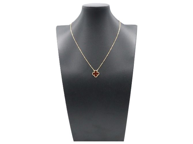 Colar Van Cleef & Arpels Vintage Alhambra Cornalina Vermelho Dourado - vista 5