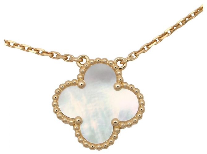 Collana Van Cleef & Arpels Vintage Alhambra Bianco D'oro - vista 3