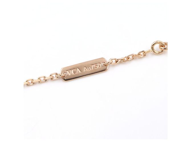 Collana Van Cleef & Arpels Vintage Alhambra in madreperla rosa D'oro - vista 3