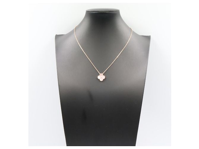 Collana Van Cleef & Arpels Vintage Alhambra in madreperla rosa D'oro - vista 6