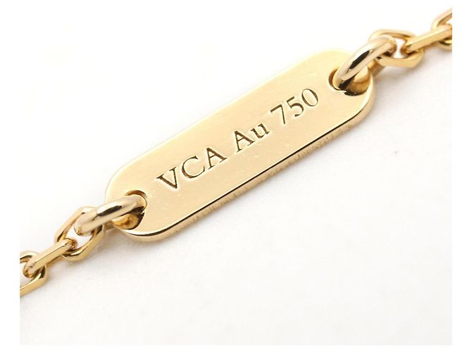Van Cleef & Arpels Vintage Alhambra Halskette aus Perlmutt Weiß Golden - Ansicht 4