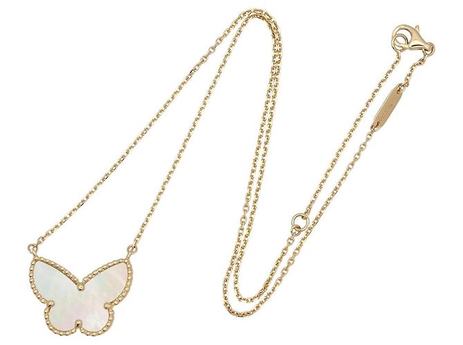 Collana Van Cleef & Arpels Lucky Alhambra Papillon Bianco D'oro - vista 2