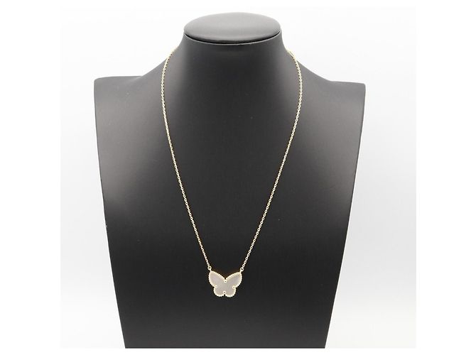 Collana Van Cleef & Arpels Lucky Alhambra Papillon Bianco D'oro - vista 6