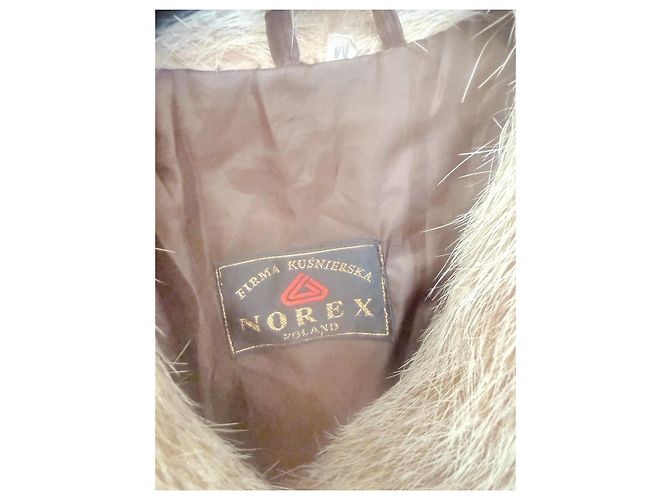 Autre Marque NOREX Fuchsfellmantel in Braun und Grau Weiß - Ansicht 12
