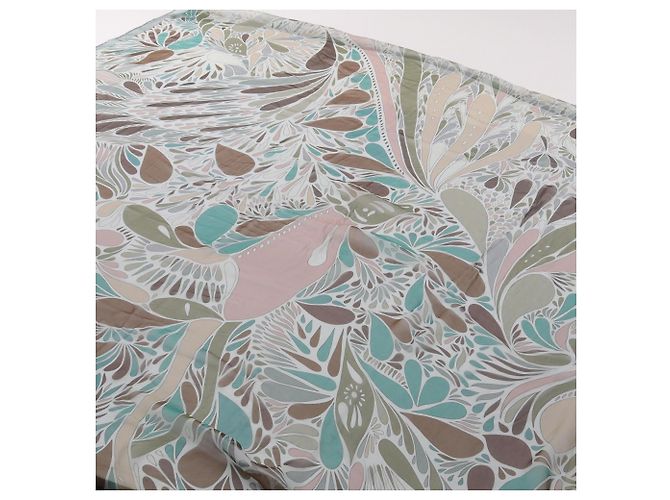 Hermès Foulard di seta Hermes Millefleurs du Mexique Rosa Multicolore Verde - vista 2