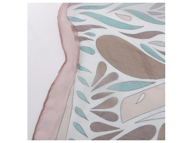 Hermès Foulard di seta Hermes Millefleurs du Mexique Rosa Multicolore Verde - vista 6