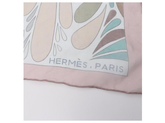 Hermès Foulard di seta Hermes Millefleurs du Mexique Rosa Multicolore Verde - vista 7