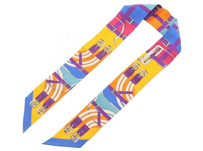 Hermès Twilly in seta multicolore Hermes - vista 3