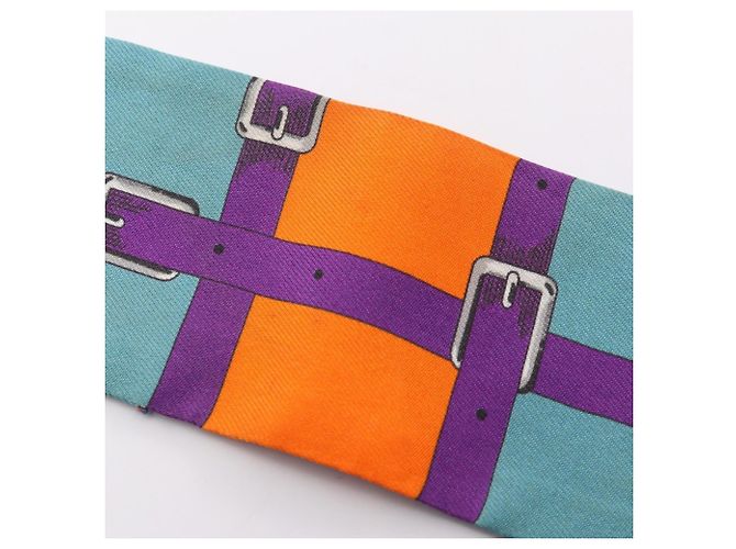 Hermès Twilly in seta multicolore Hermes - vista 6