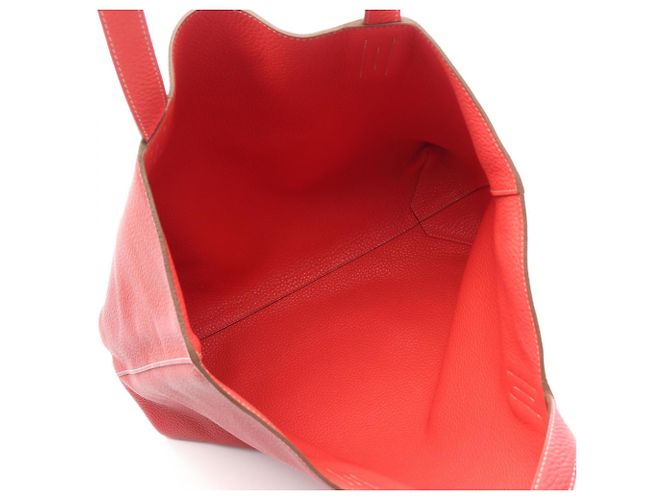 Hermès Borsa Tote Reversibile Hermes Double Sens 45 Rosa Rosso - vista 3