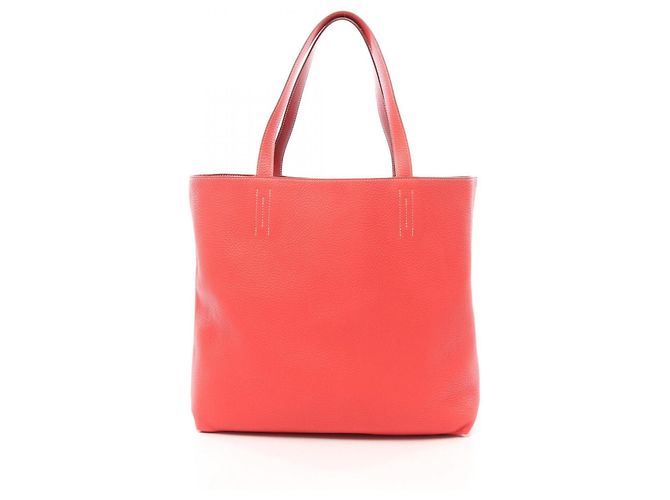 Hermès Borsa Tote Reversibile Hermes Double Sens 45 Rosa Rosso - vista 6