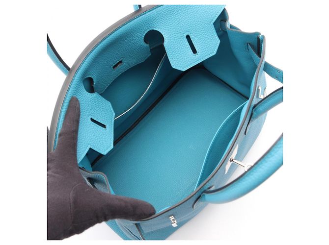 Hermès Borsa Hermes Birkin 30 Turquoise Turchese - vista 3