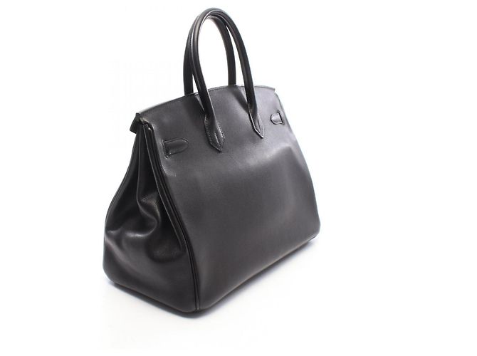 Hermès Borsa Hermes Birkin 35 in pelle Evercalf nera Nero - vista 2