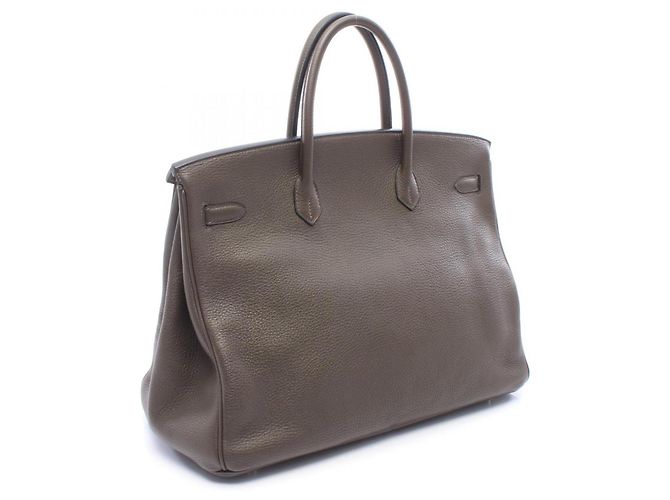 Hermès Borsa Hermes Birkin 40 in pelle Togo grigia Marrone - vista 2