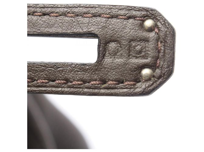 Hermès Borsa Hermes Birkin 40 in pelle Togo grigia Marrone - vista 5