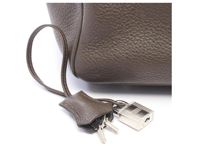 Hermès Borsa Hermes Birkin 40 in pelle Togo grigia Marrone - vista 6