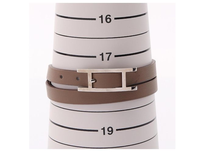 Hermès Bracciale Hermes HERMES Be Api Double Tour Marrone - vista 5