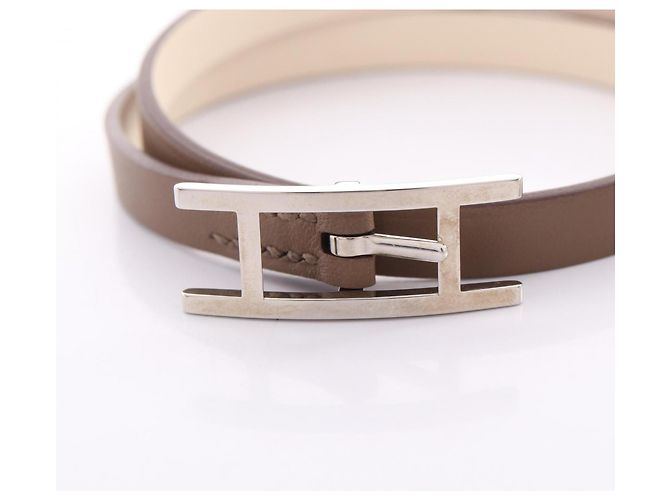 Hermès Bracciale Hermes HERMES Be Api Double Tour Marrone - vista 8