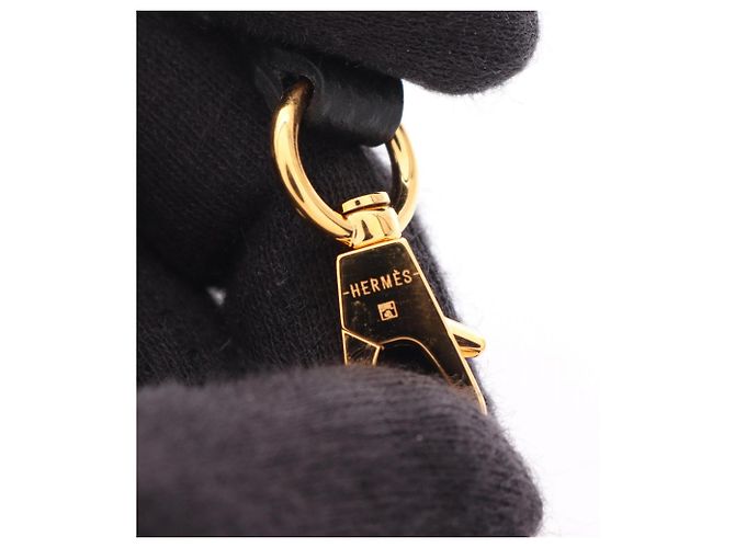 Hermès Hermes Bandoulière Maillon Chaine d'Ancre Shoulder Strap Marron Noir Doré - vue 4