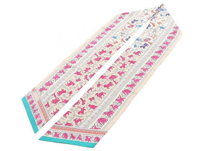 Hermès Foulard Maxi Twilly Hermes Multicolore Beige - vista 2