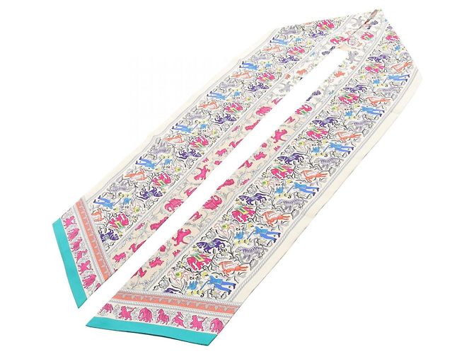 Hermès Foulard Maxi Twilly Hermes Multicolore Beige - vista 3