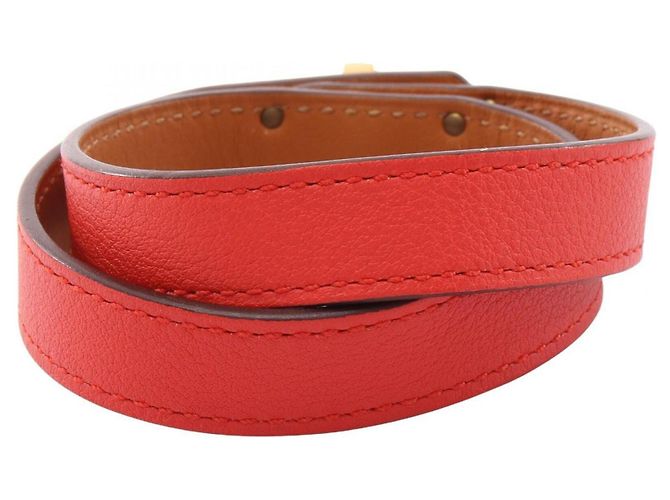 Hermès Bracciale Charm Hermes Mini Kelly Double Tour Rosso D'oro - vista 2