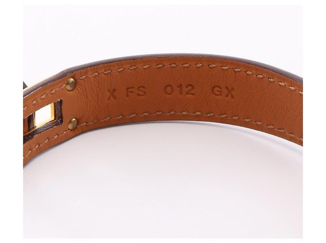 Hermès Bracciale Charm Hermes Mini Kelly Double Tour Rosso D'oro - vista 5