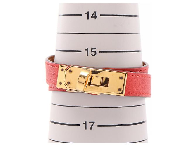 Hermès Bracciale Charm Hermes Mini Kelly Double Tour Rosso D'oro - vista 6