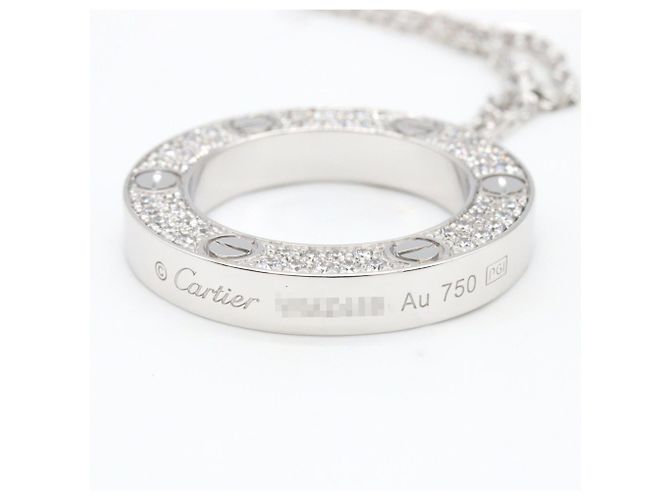 Collana Cartier Love Circle Diamanti Argento - vista 3