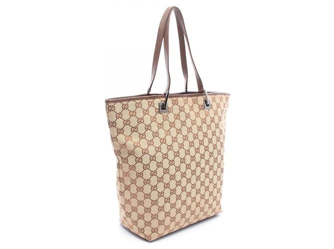 Borsa Tote Gucci GG Canvas Marrone Beige - vista 2