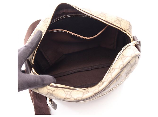 Borsa a tracolla Gucci GG Supreme Beige/Brown Marrone - vista 3