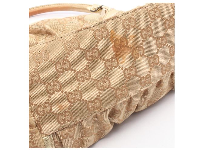 Borsa a tracolla Gucci Abbey GG Canvas Beige D'oro - vista 10