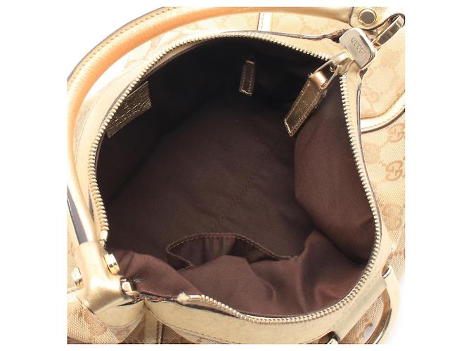 Borsa a tracolla Gucci Abbey GG Canvas Beige D'oro - vista 3