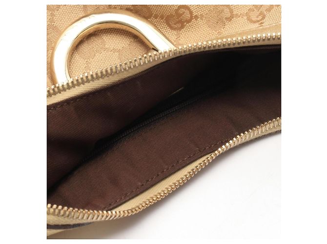 Borsa a tracolla Gucci Abbey GG Canvas Beige D'oro - vista 9
