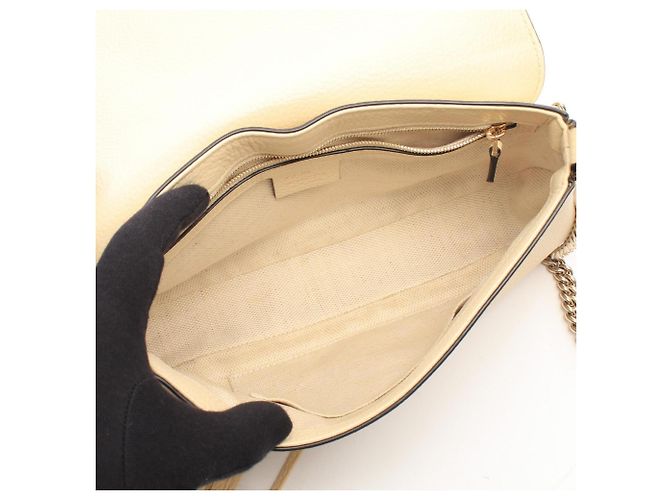 Borsa a tracolla Gucci Soho Interlocking G Crudo - vista 3