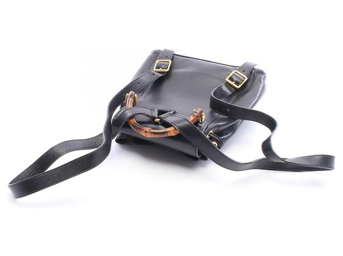 Zaino/Borsa Gucci Bamboo Nero - vista 6
