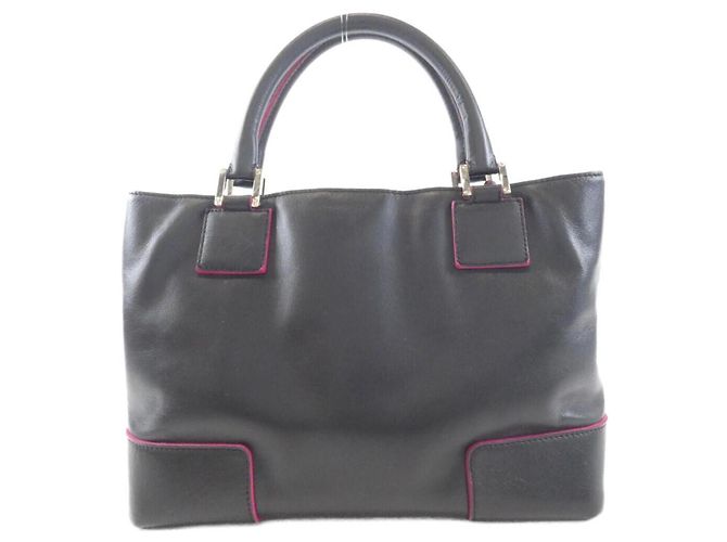 Borsa Loewe Amazona in nero e rosa - vista 2