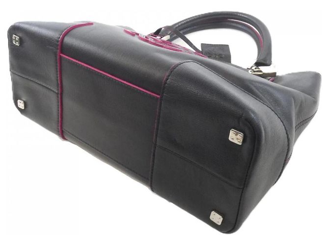 Borsa Loewe Amazona in nero e rosa - vista 3