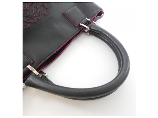 Borsa Loewe Amazona in nero e rosa - vista 6