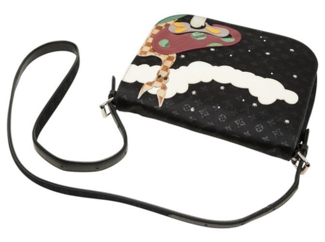 Borsa a tracolla Louis Vuitton Monogram Satin Musette Conte de Fée Nero - vista 14