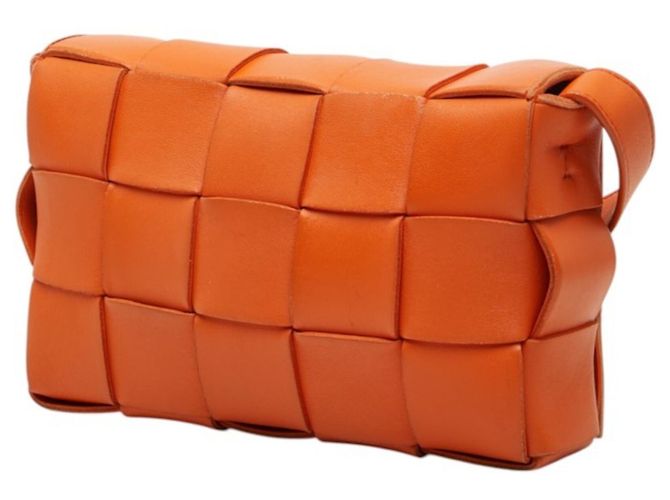 Borsa a tracolla Bottega Veneta Maxi Intrecciato Cassette Arancione - vista 2