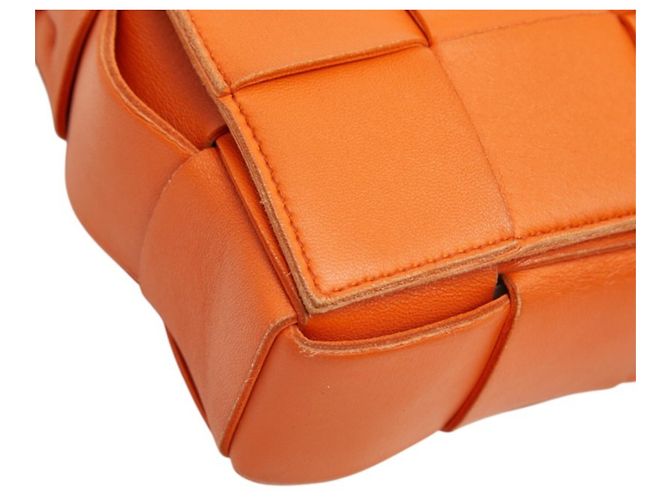 Borsa a tracolla Bottega Veneta Maxi Intrecciato Cassette Arancione - vista 5