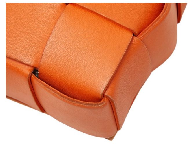 Borsa a tracolla Bottega Veneta Maxi Intrecciato Cassette Arancione - vista 6