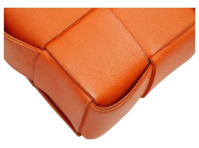 Borsa a tracolla Bottega Veneta Maxi Intrecciato Cassette Arancione - vista 7