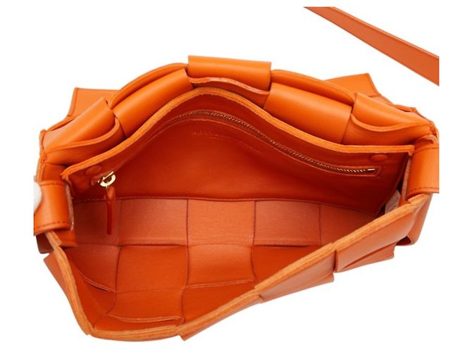 Borsa a tracolla Bottega Veneta Maxi Intrecciato Cassette Arancione - vista 8