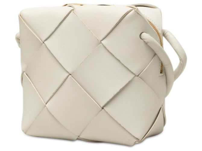 Borsa a tracolla in pelle bianca Bottega Veneta Bianco - vista 2